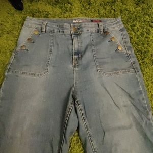 High waisted boot cut jeans